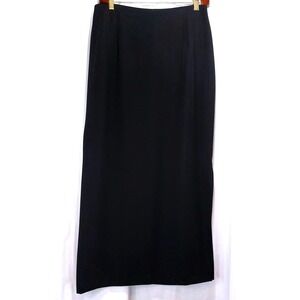 GIORGIO FIORLINI Collection A-Line Dressy Maxi Skirt Size 10 Black Side Slit